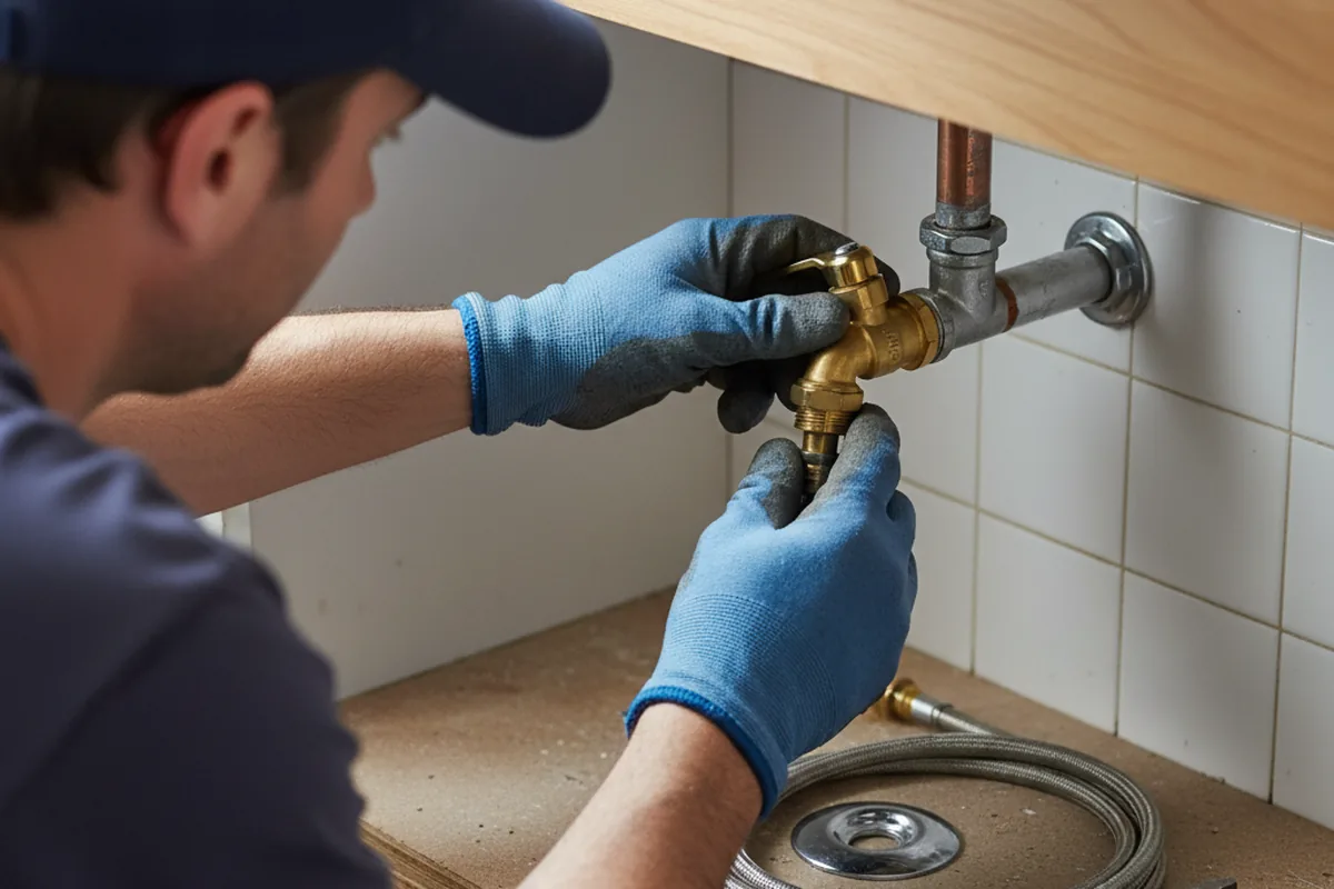 Shutoff valve and fitting work during Faucet and Fixture Repair in Wann